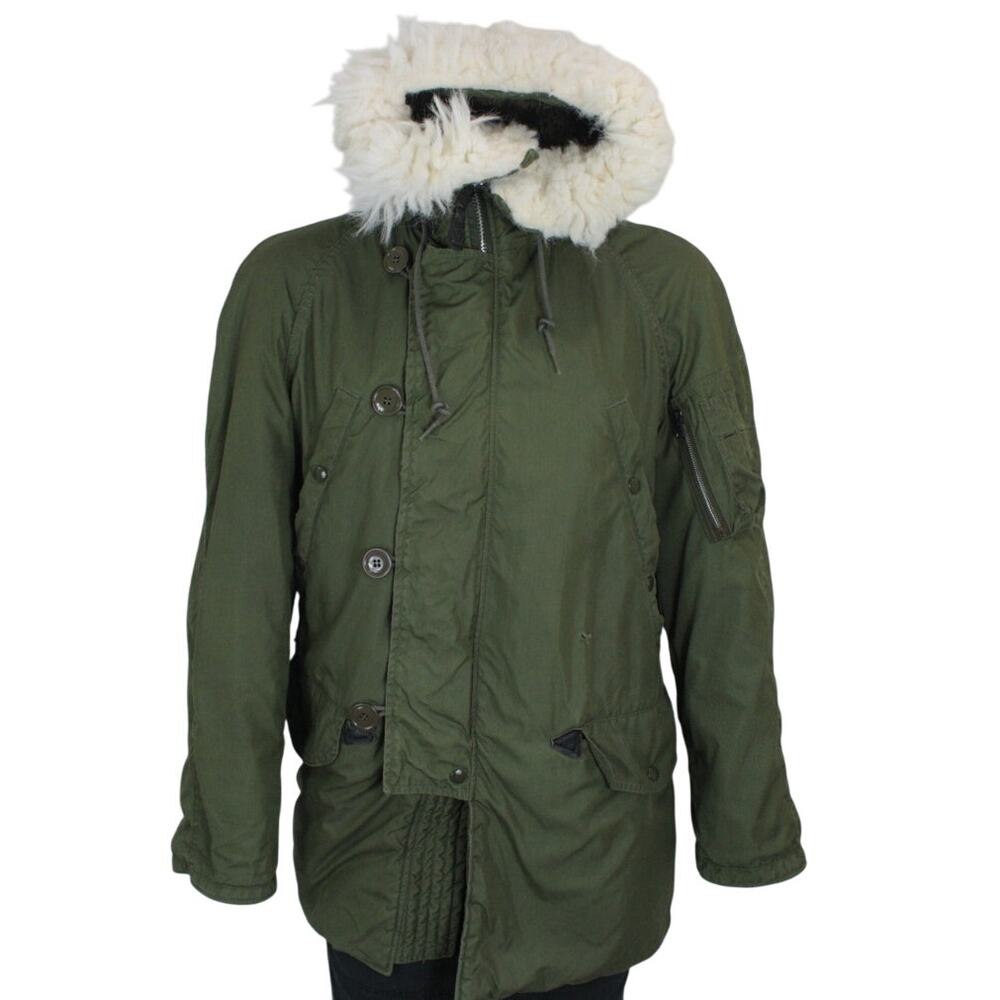 Vintage USAF N-3B Parka Snorkel Jacket Extreme Cold Weather Mens S